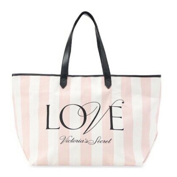 Victoria's Secret Bags Victoria Secret Love Pink Striped Tote Bag